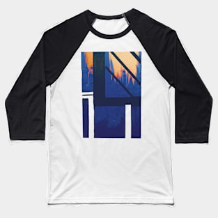 Blue Cityscape evening Baseball T-Shirt